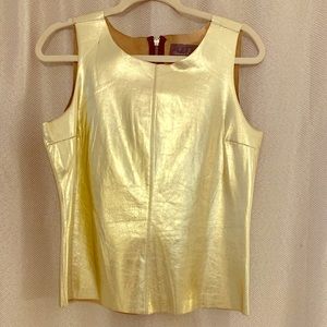 PJK Sleeveless Gold Leather Top Medium